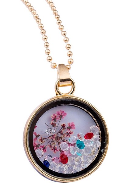 Moda Kadın Yuvarlak Cam Kurutulmuş Çiçekler Kolye (Yurt Dışından) fiyatları