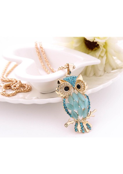 Moda Kadınlar Renkli Baykuş Kristal Rhinestone Sevimli Kazak Kolye (Yurt Dışından) fiyatları