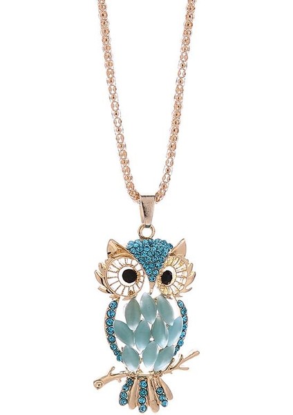 Moda Kadınlar Renkli Baykuş Kristal Rhinestone Sevimli Kazak Kolye (Yurt Dışından) indirimleri