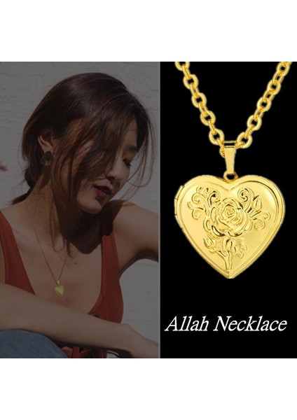 Klasik 18 K Altın Kalp Şekli Baskı Dıy Faz Kutusu Yüzen Kolye (Yurt Dışından) indirimleri