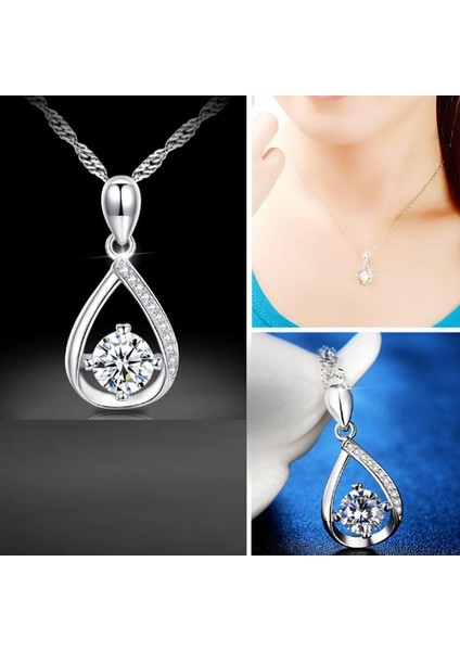 Su Damlacıkları Prenses Moda Takı Parlak Düğün Kolye (Yurt Dışından)