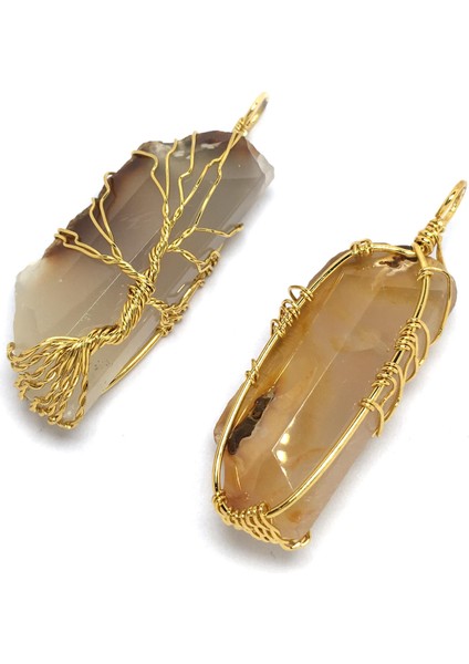 Düzensiz Bölüm Sarma Akik Silindirik Aşk Romantik Kristal Taş Charms Takı Yapımı Kolye (Yurt Dışından) fiyatları