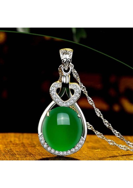 Doğal Zümrüt Lüks Düğün Büyüleyici Kadınlar Takı Kolye (Yurt Dışından)