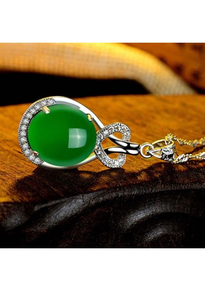 Doğal Zümrüt Lüks Düğün Büyüleyici Kadınlar Takı Kolye (Yurt Dışından) modelleri