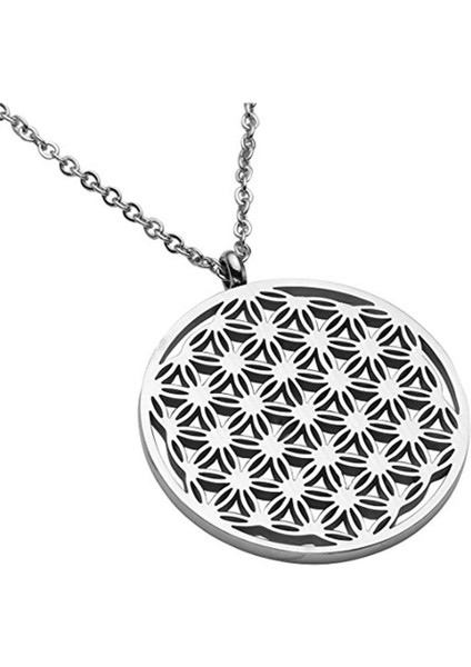 Erkekler Paslanmaz Çelik Hayat Çiçeği Mandala Kutsal Geometri Manevi Kadın Kolye (Yurt Dışından)