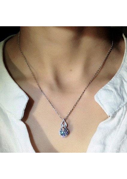 Gümüş Renk Süper Parlayan Yaratıcı Tasarım Kübik Zirkon Kolye (Yurt Dışından)