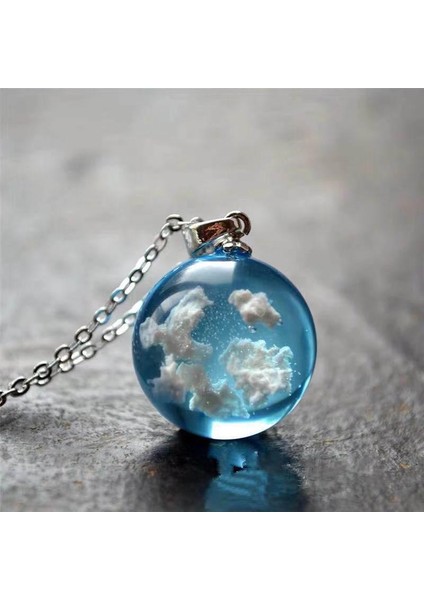 Beyaz Bulutlar Mavi Gökyüzü Cam Top Yaratıcı Reçine Ayarlanabilir Kolye (Yurt Dışından) fiyatları