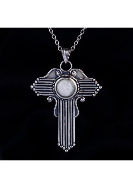 Takı Gümüş Kaplama Yuvarlak Doğal Aytaşı Çapraz Kadın Kolye (Yurt Dışından) fiyatları