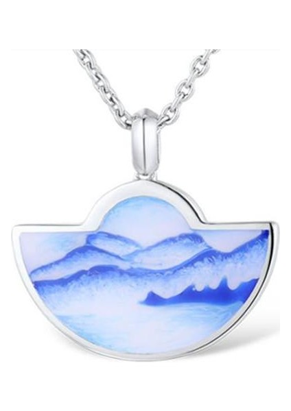 Kadınlar Büyüleyici Göl Gairdner Tasarım Doğal Manzara Nişan Düğün Takı Kolye (Yurt Dışından)