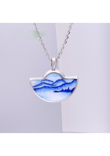 Kadınlar Büyüleyici Göl Gairdner Tasarım Doğal Manzara Nişan Düğün Takı Kolye (Yurt Dışından) fiyatları