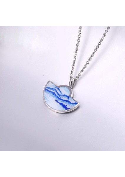 Kadınlar Büyüleyici Göl Gairdner Tasarım Doğal Manzara Nişan Düğün Takı Kolye (Yurt Dışından) fırsatları