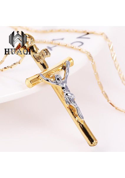 Huaqı Erkek ve Kadın Moda Alaşım Isa Haç Hip Hop Isa Dini Kolye (Yurt Dışından)