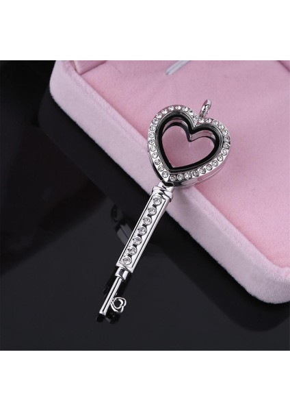 Dıy Sarkık LX25 Için Yapay Elmas ile Aşk Anahtar Şekli Cam Bellek Kolye (Yurt Dışından) modelleri