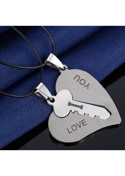 Sevgililer Eşleşen Kalp Şeklinde Anahtar Kadın/erkek Gümüş Paslanmaz Çelik Kolye (Yurt Dışından) fırsatları