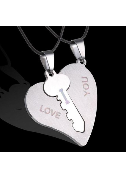 Sevgililer Eşleşen Kalp Şeklinde Anahtar Kadın/erkek Gümüş Paslanmaz Çelik Kolye (Yurt Dışından) indirimleri