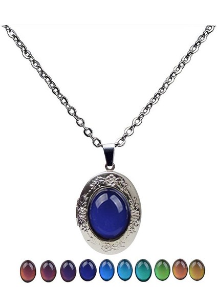 Renk Lockets Sıcaklık Oval Çerçeve Değişimi Açılabilir Fotoğraf Takı Kolye (Yurt Dışından) fiyatları