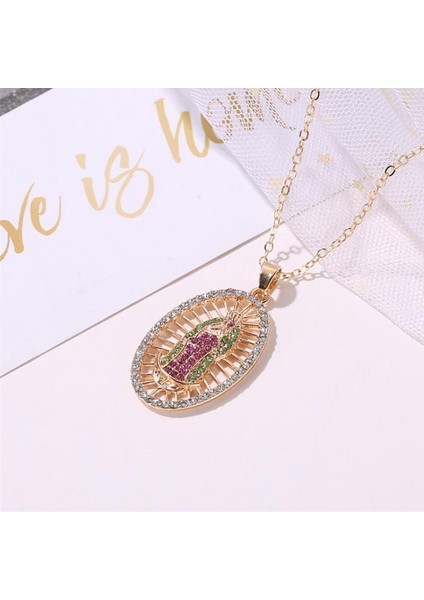 Meryem Ana Altın Bijoux Kristal Kadın Moda Katolik Takı Kolye (Yurt Dışından) indirimleri