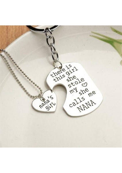 Nana'nın Kızı Takısı Bu Kız Var Mı Kalbimi Çaldı Aşk Nana Kalp Anahtarlık (Gr??e: Nana'nın Kızı, Farbe: Antik Gümüş) Kolye (Yurt Dışından)
