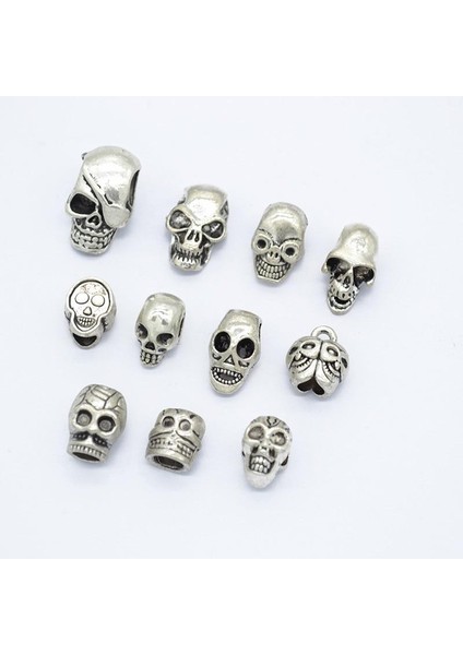11 Adet Mix Metal Kafatası Viking Saç Dread Örgüler Dreadlock Sakal Boncuk Manşetleri Klipler Saç I Için Dıy Saç Şekillendirici Araçları Kolye (Yurt Dışından)