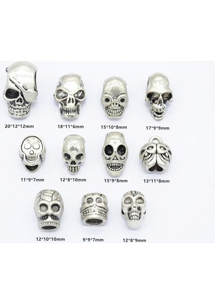 11 Adet Mix Metal Kafatası Viking Saç Dread Örgüler Dreadlock Sakal Boncuk Manşetleri Klipler Saç I Için Dıy Saç Şekillendirici Araçları Kolye (Yurt Dışından)