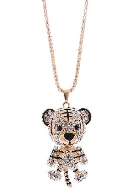 Kadın Moda Küçük Kaplan Kristal Yapay Elmas Kazak Kolye (Yurt Dışından) fırsatları