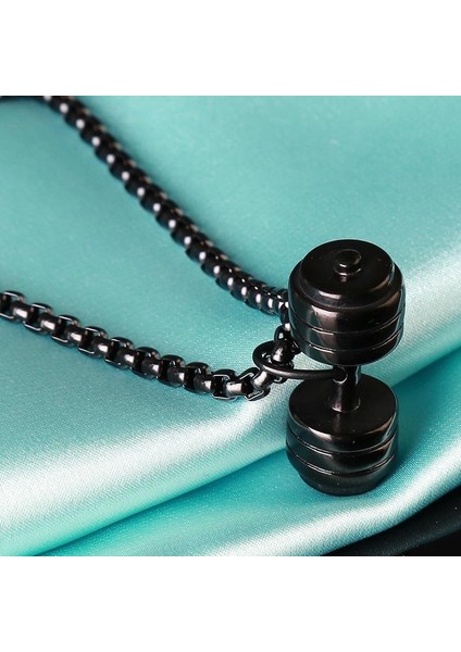 Paslanmaz Çelik Dambıl Charm Vücut Geliştirmeci Altın Siyah Gümüş Kolye (Yurt Dışından) fırsatları