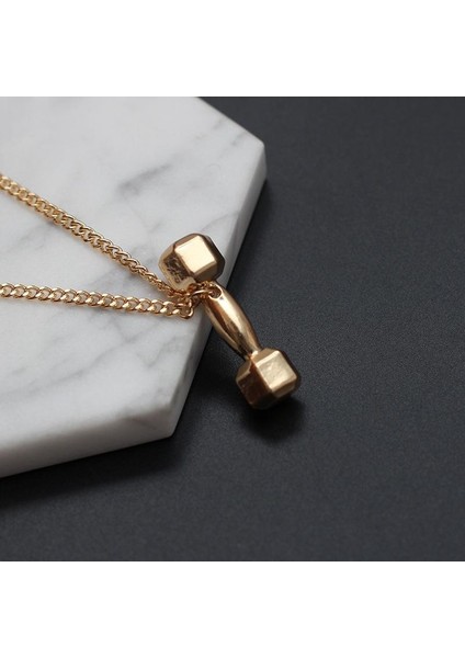 Paslanmaz Çelik Dambıl Charm Vücut Geliştirmeci Altın Siyah Gümüş Kolye (Yurt Dışından) indirimleri