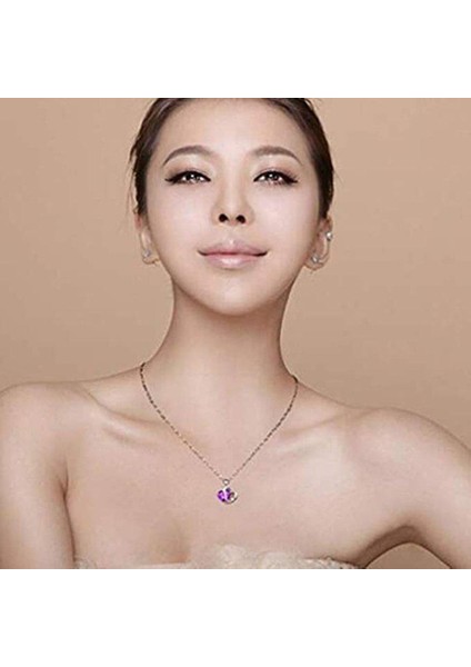 Takı Alaşım Kristal Kısa Kadınlar Için Şeftali Kalp Kalp Shpae LX19 Kolye (Yurt Dışından)