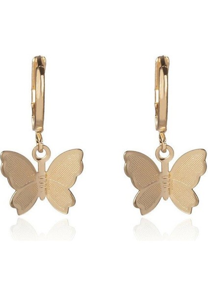 Lccj Kelebek Damla Küpe Moda Takı Sevimli Halka Küpe Altın Gümüş Renk Kolye (Yurt Dışından) fiyatları