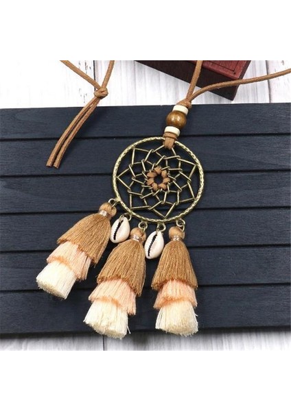 Dreamcatcher Püskül Çok Katmanlı Degrade Püskül Kolye (Yurt Dışından)