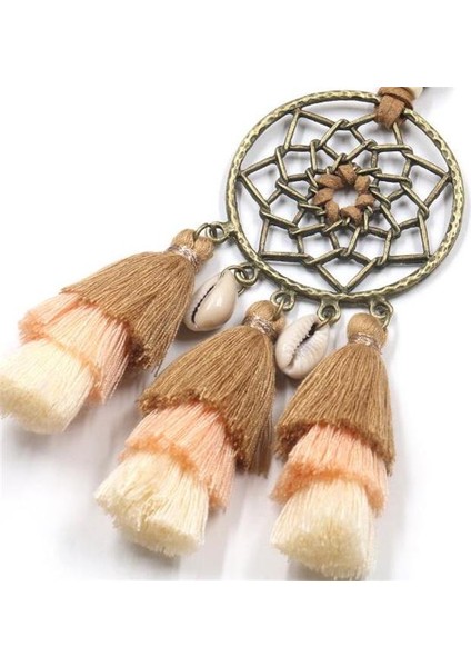 Dreamcatcher Püskül Çok Katmanlı Degrade Püskül Kolye (Yurt Dışından)