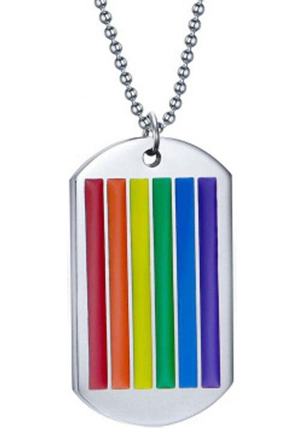 Unisex Gökkuşağı Etiketi Paslanmaz Çelik Gerdanlık Takı Kolye (Yurt Dışından) fiyatları