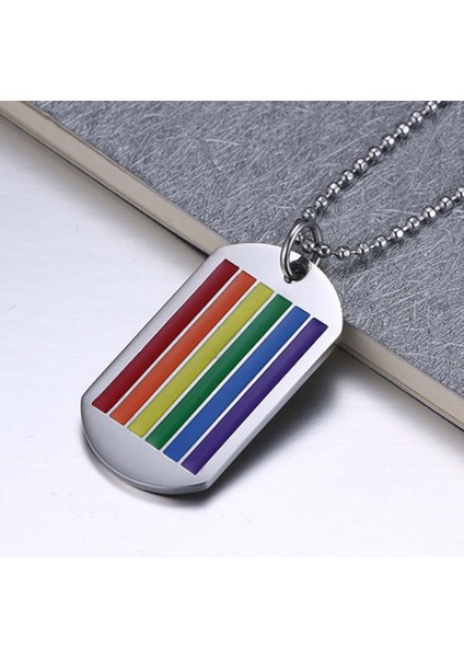 Unisex Gökkuşağı Etiketi Paslanmaz Çelik Gerdanlık Takı Kolye (Yurt Dışından) modelleri