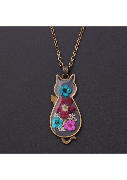 Sevimli Kedi Çiçek Modeli Retro I Kolye (Yurt Dışından) fiyatları