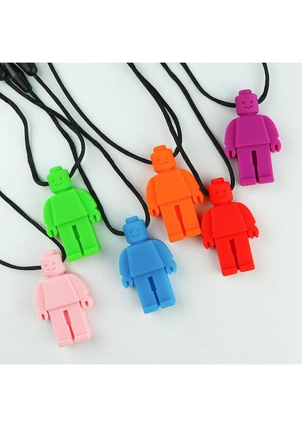 Otistik Çocuklar Için 1 Adet Silikon Robot Şekilli Bebek Diş Kaşıyıcınız Chew Duyusal Çiğneme Kolye (Yurt Dışından)