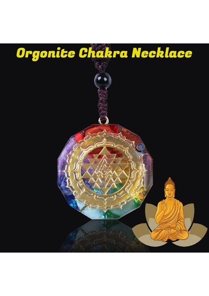 Orgonit Sri Yantra Kutsal Geometri Çakra Takı Kolye (Yurt Dışından)
