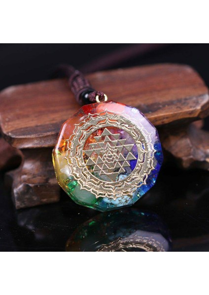 Orgonit Sri Yantra Kutsal Geometri Çakra Takı Kolye (Yurt Dışından)