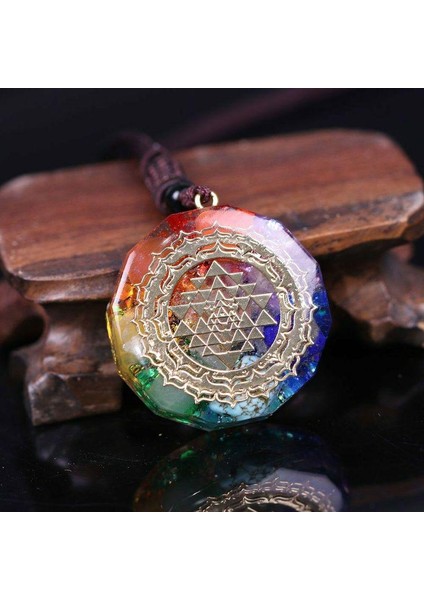 Orgonit Sri Yantra Kutsal Geometri Çakra Takı Kolye (Yurt Dışından)