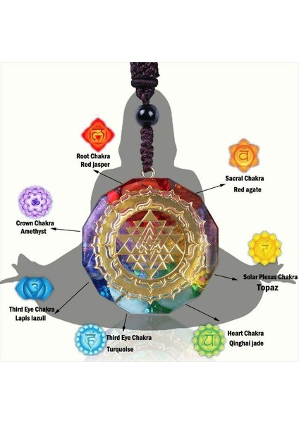Orgonit Sri Yantra Kutsal Geometri Çakra Takı Kolye (Yurt Dışından)