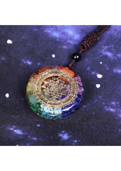 Orgonit Sri Yantra Kutsal Geometri Çakra Takı Kolye (Yurt Dışından)