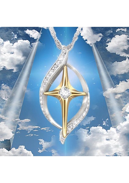 Benzersiz Romantik Kadın Din Çift Renk Oyma Çapraz Kolye (Yurt Dışından) fiyatları