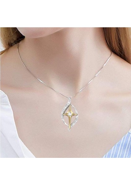 Benzersiz Romantik Kadın Din Çift Renk Oyma Çapraz Kolye (Yurt Dışından) modelleri