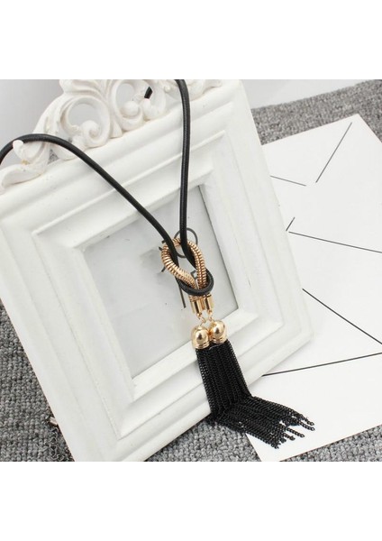 Avrupa ve Amerikan Modası Uzun Düğümlü Düğümlü Püskül Vahşi Trend Kazak Zinciri Kolye (Yurt Dışından)