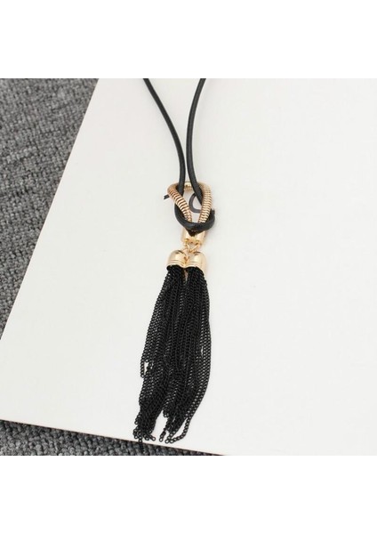 Avrupa ve Amerikan Modası Uzun Düğümlü Düğümlü Püskül Vahşi Trend Kazak Zinciri Kolye (Yurt Dışından) fiyatları