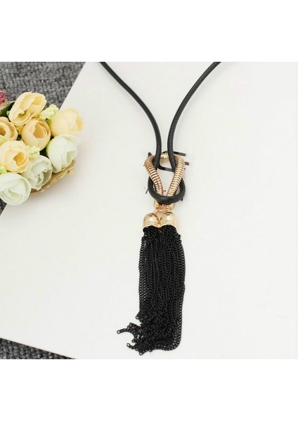 Avrupa ve Amerikan Modası Uzun Düğümlü Düğümlü Püskül Vahşi Trend Kazak Zinciri Kolye (Yurt Dışından) indirimleri