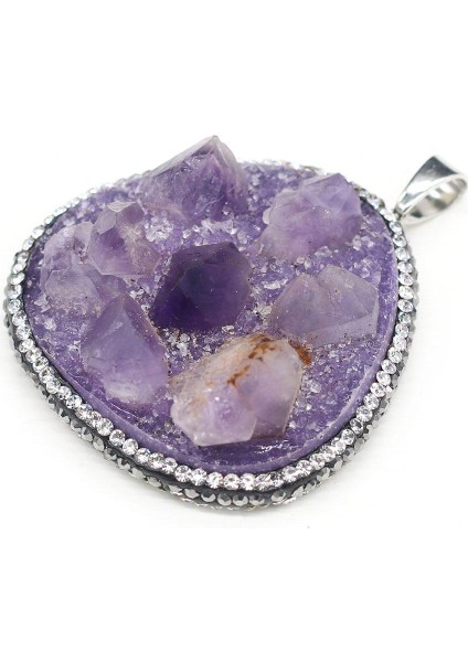 Doğal Taş Takı Yapımı Için Ametist Kristal Mikrop Üçgen Delinmiş Taş Takılar Dıy El Işi Dikiş El Sanatları I Kolye (Yurt Dışından) fiyatları