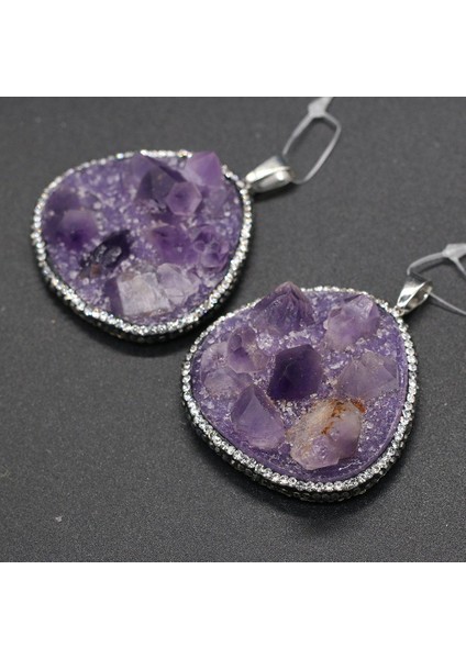 Doğal Taş Takı Yapımı Için Ametist Kristal Mikrop Üçgen Delinmiş Taş Takılar Dıy El Işi Dikiş El Sanatları I Kolye (Yurt Dışından) modelleri
