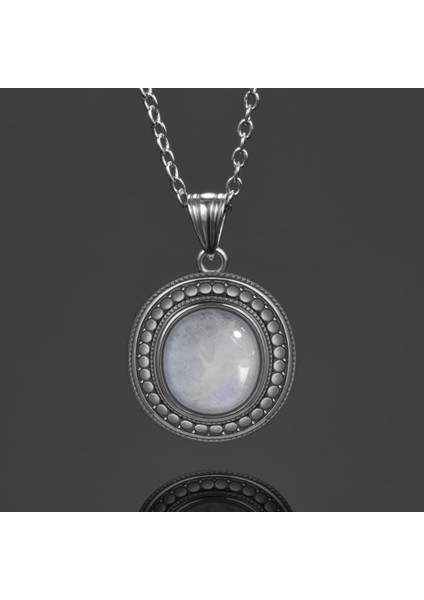 Doğal Aytaşı Gümüş Kaplama Takı Kadınlar Için Vintage Yıldönümü Partisi Kolye (Yurt Dışından) indirimleri