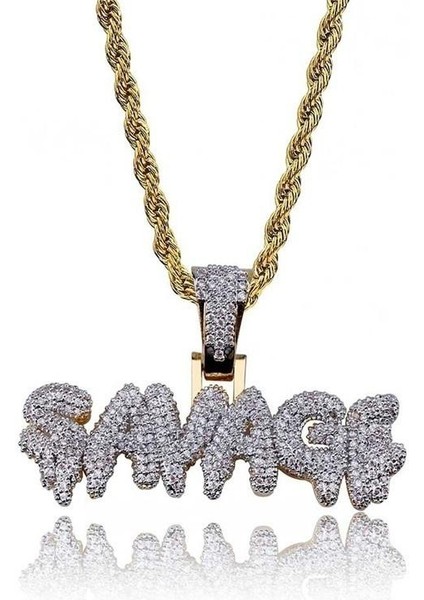 Pirinç Altın Rengi Buzlu Out Mikro Açacağı Taklidi 24 Inç Halat Charm Zincir Erkekler Için Kolye (Yurt Dışından) fiyatları