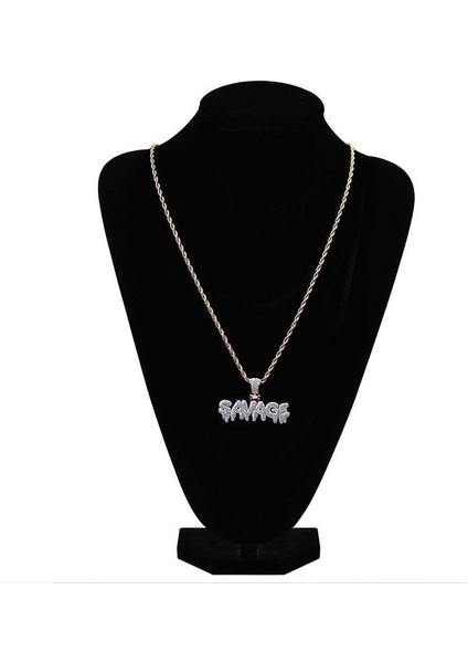 Pirinç Altın Rengi Buzlu Out Mikro Açacağı Taklidi 24 Inç Halat Charm Zincir Erkekler Için Kolye (Yurt Dışından) modelleri